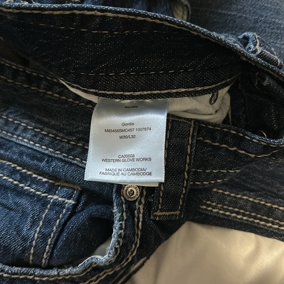 Silver Jeans Gordie Loose fit Straight Leg 30 waist 32 Length - Picture 3 of 5